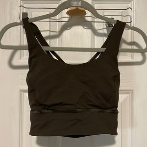 Lululemon Free to Be Serene Long Line c/d Bra 4 dark olive
